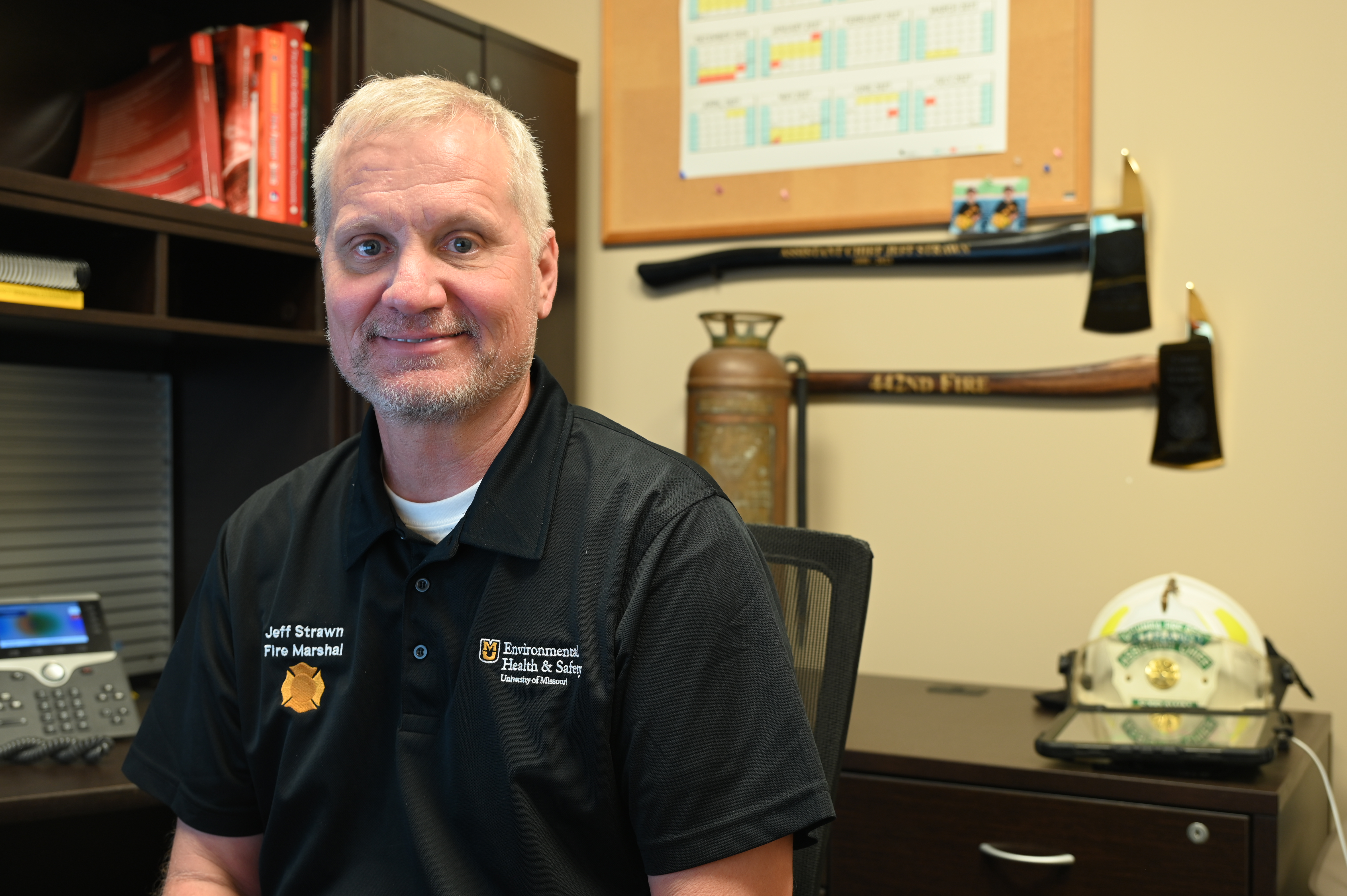 Jeff Strawn sitting in his office