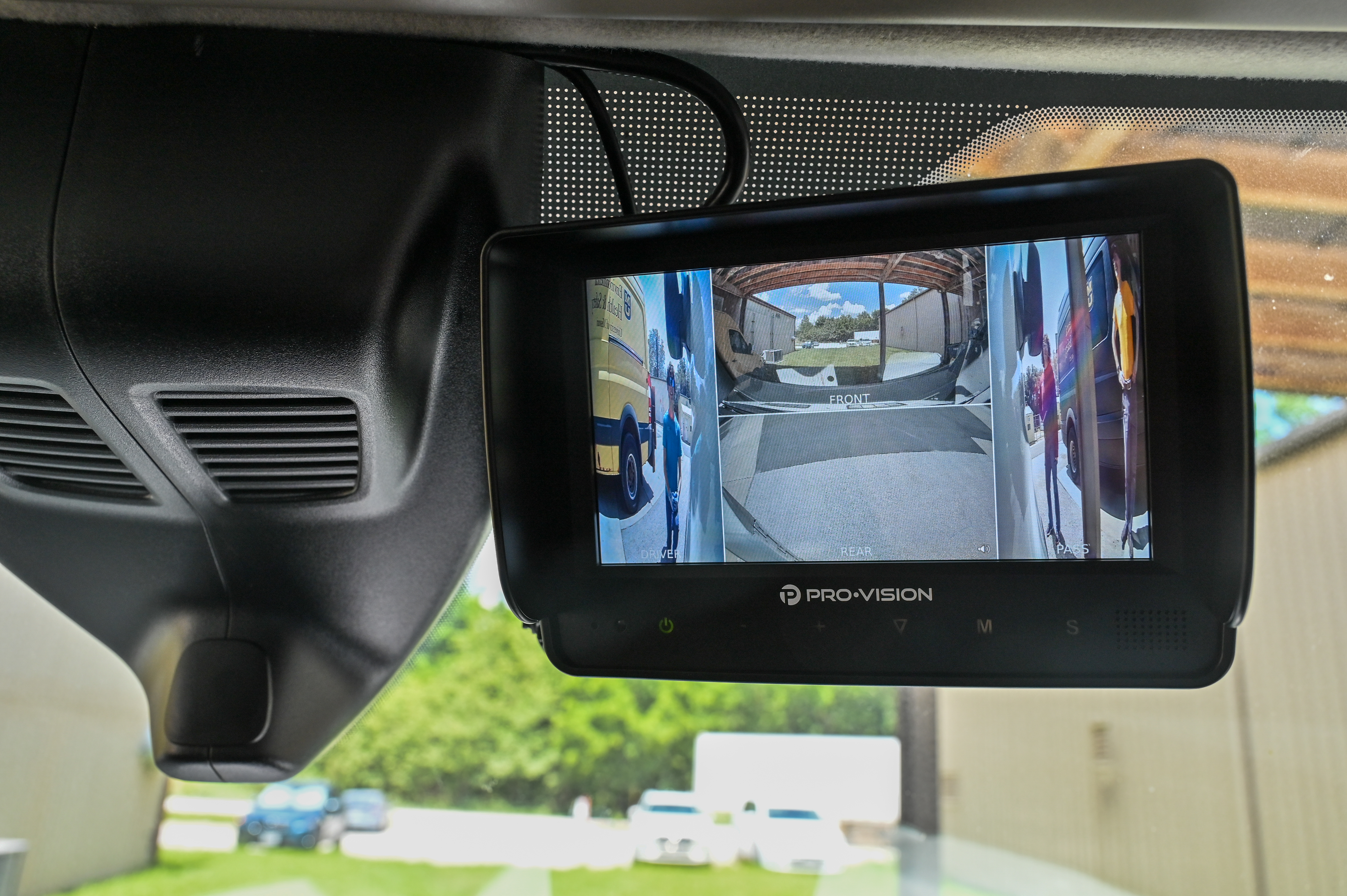 driver camera display showing 4 views