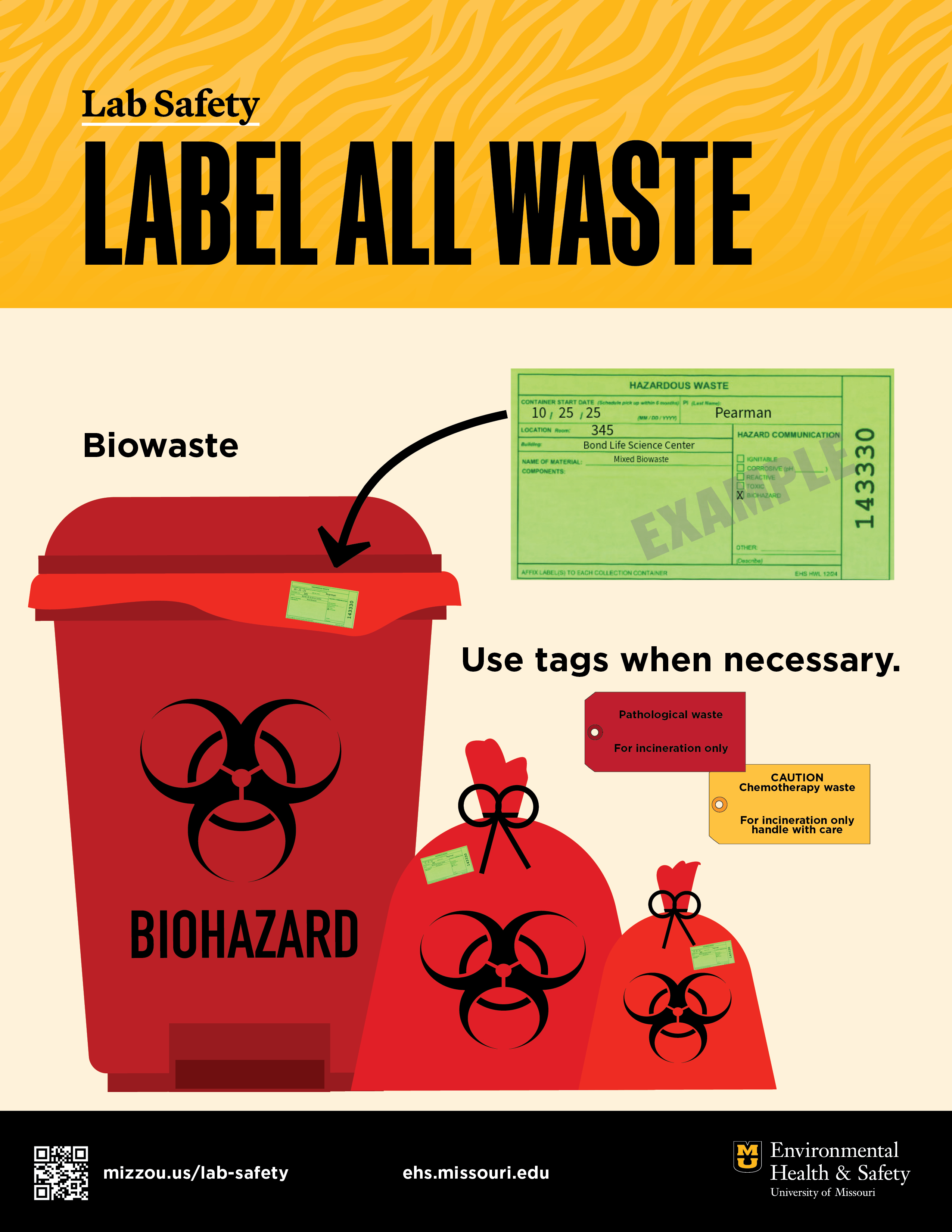 Lab Safety Label All Waste