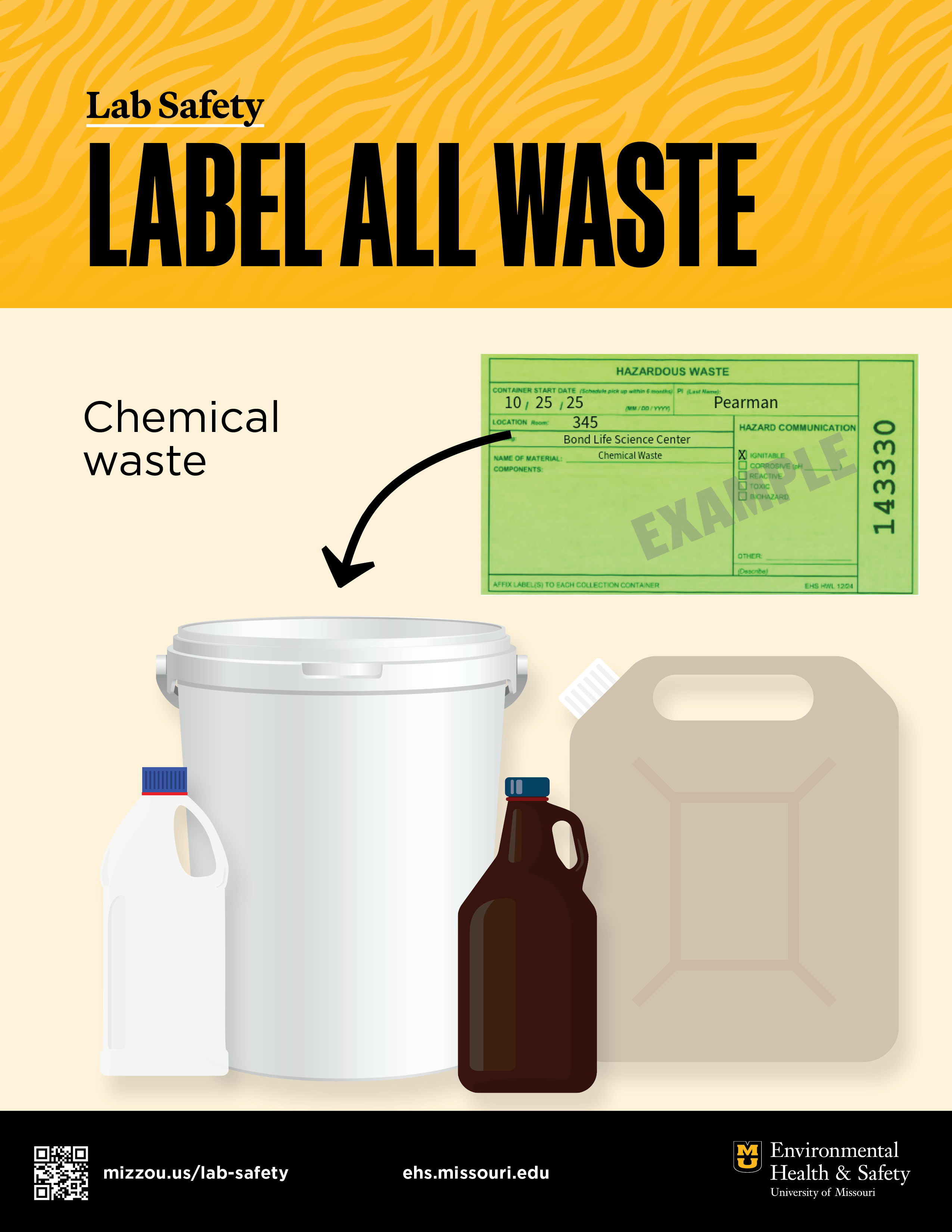 Lab Safety Label All Waste