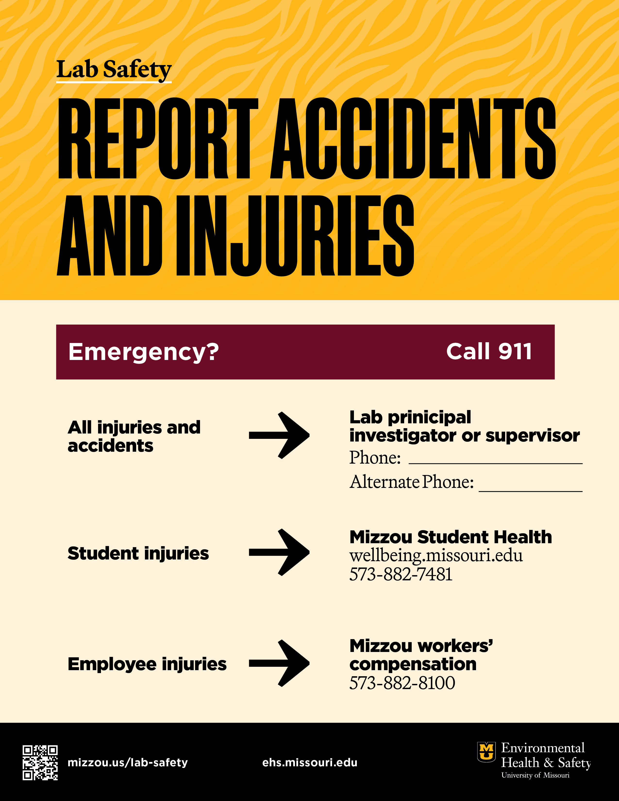 Lab Safety Report Accidents and Injuries