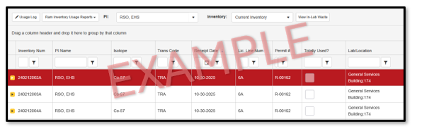 Example of highlighted isotope.