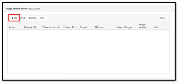 Add button on usage log.
